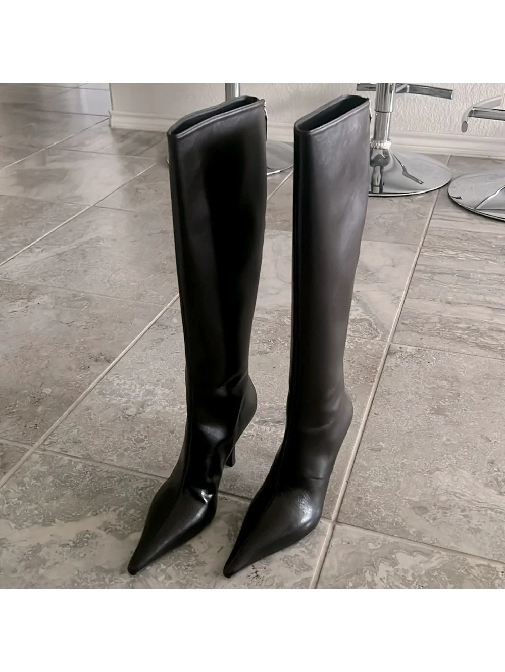 Stella McCartney Elsa Knee-High Heeled Boots in Coffee Brown, NWT, Size 38 $1350